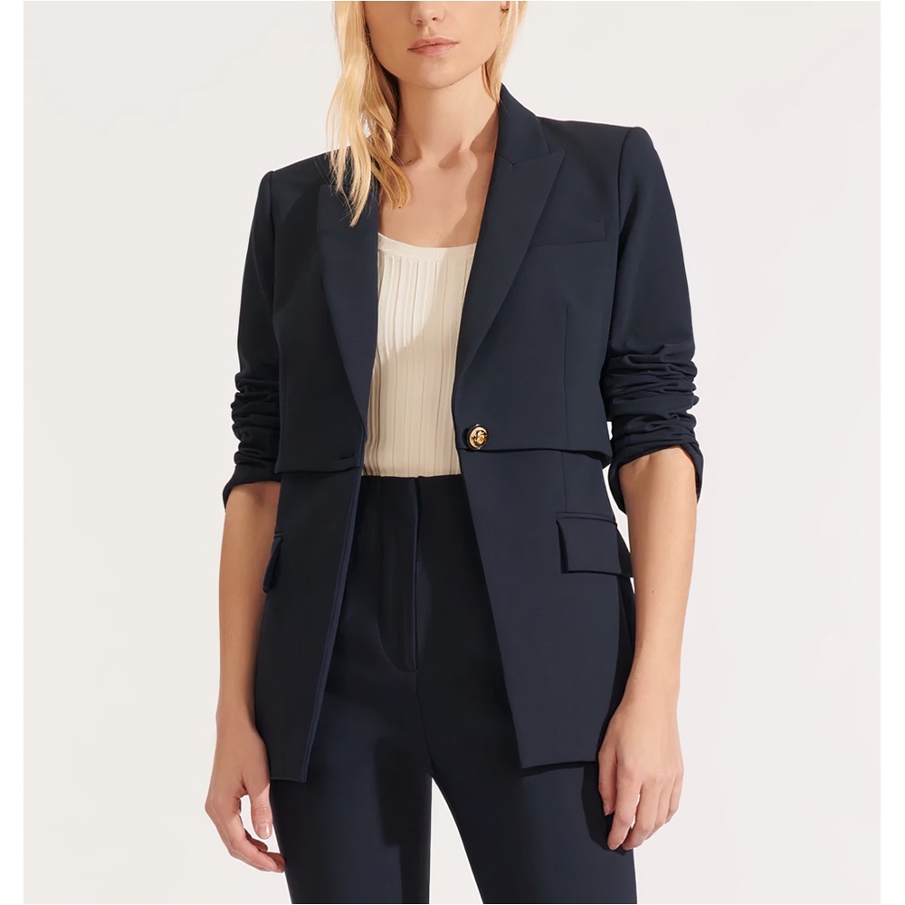 Veronica Beard Mori Dickey Blazer Navy Tailored Jacket